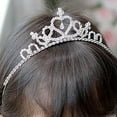 thumbnail image 4 of Princess Crown Tiara Girls Headband, Crystal Headband Rhinestone Tiara Crown Silver Crystal Princess Crowns Birthday Party Headband Tiaras, 4 of 8