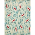 thumbnail image 1 of Unique Loom Positano Collection Coastal Modern Bright Colors Fish Area Rug, 9' 0 x 12' 0, Beige/Blue, 1 of 2