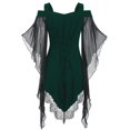 thumbnail image 4 of DHFJKG Womens Off The Shoulder T Shirt Gothic Clothes Lace Trim Mesh Layered Halloween Tops, 4 of 7