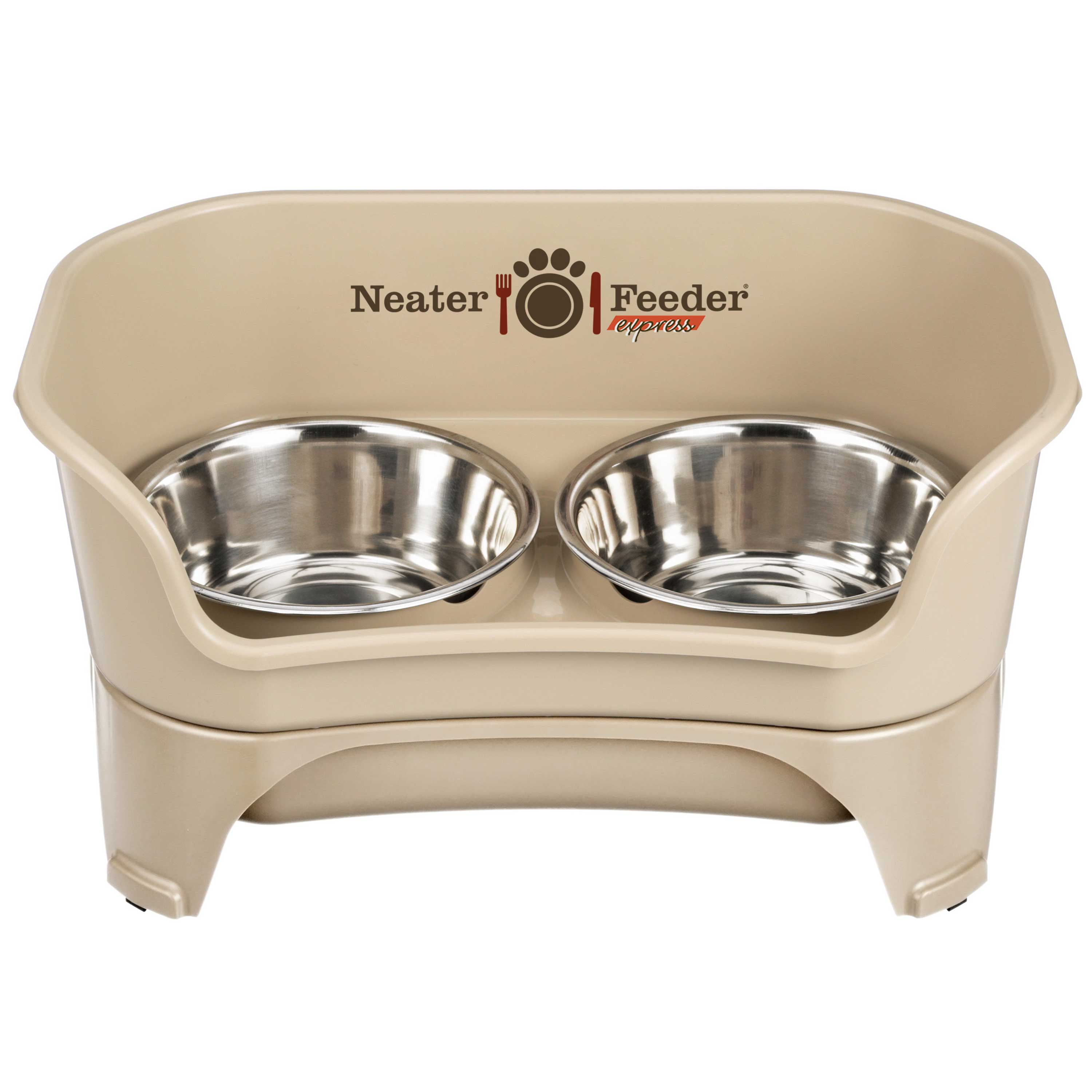 Neater Pets Big Bowl with Leg Extensions for Dogs - Raised for Feeding  Comfort - Extra Large Plastic Trough Style Food or Water Bowl for Use  Indoors or Outdoors, Gunmetal, 1.25 Gallon (160 Oz.) 