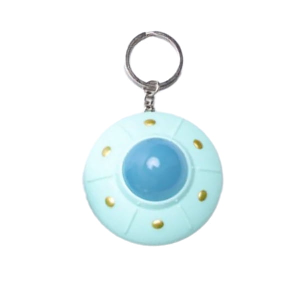 Bottone Stylish Spaceship Model Keychain Mini LED Light UFO Keyring Pendant Fashionable Key Chain Accessory for Individuals