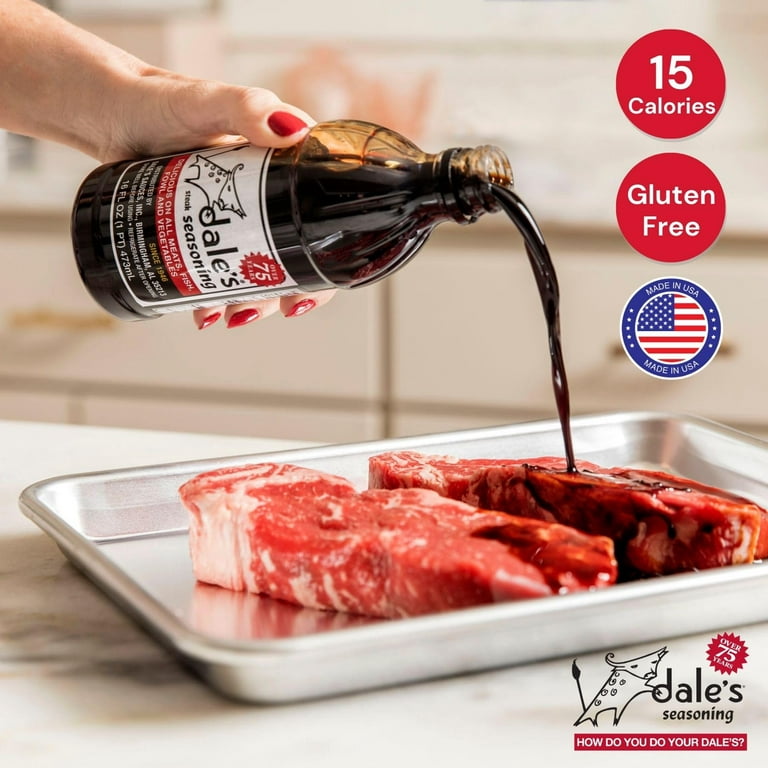 Original Steak Seasoning By Dale's, Gluten Free, No Cholesterol | Delicious  on All Meats, Fish, and Vegetables | 16 oz Bottle | No Long Marinating