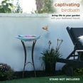 thumbnail image 6 of Alpine Corporation 18" Lotus Dragonfly Painted Glass Birdbath Bowl, Multicolor, 6 of 10