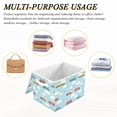 thumbnail image 6 of Yayeee Collapsible Cube Storage Bin with Lid Fabric Closet Decorative Basket with Handles, Blue Trains Pattern, 6 of 7