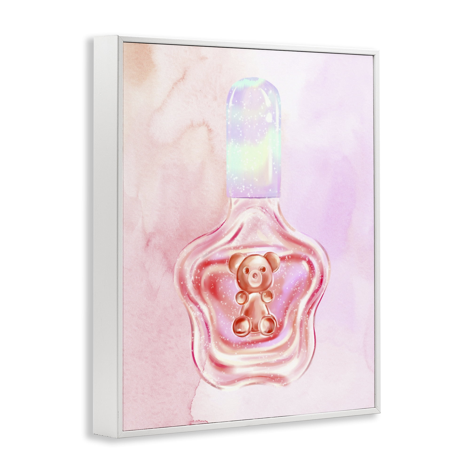 Stupell Industries Glam Bear Polish Beauty & Fashion Painting White Framed Art Print Wall Art, 11 x 14