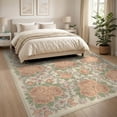 thumbnail image 3 of ODIKA 8'x10' Washable Area Rug Rose Cottage Vintage Bouquet With Romantic Spring Petal Border Floral Flowing for Dining Room, Large Office, Lounge, Non-Slip Chair-Friendly Mat, 3 of 7
