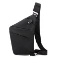 thumbnail image 1 of Mochila de hombro negra, mochila de pecho pequeña impermeable antirrobo, 1 of 5