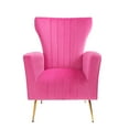 thumbnail image 5 of Velvet Accent Chairs with Arms, Modern Upholstered Wingback Vanity Chair with Metal Legs and Armrests, Mid-Back Single Sofa for Living Room Bedroom Apartments, Rose Red, 5 of 7