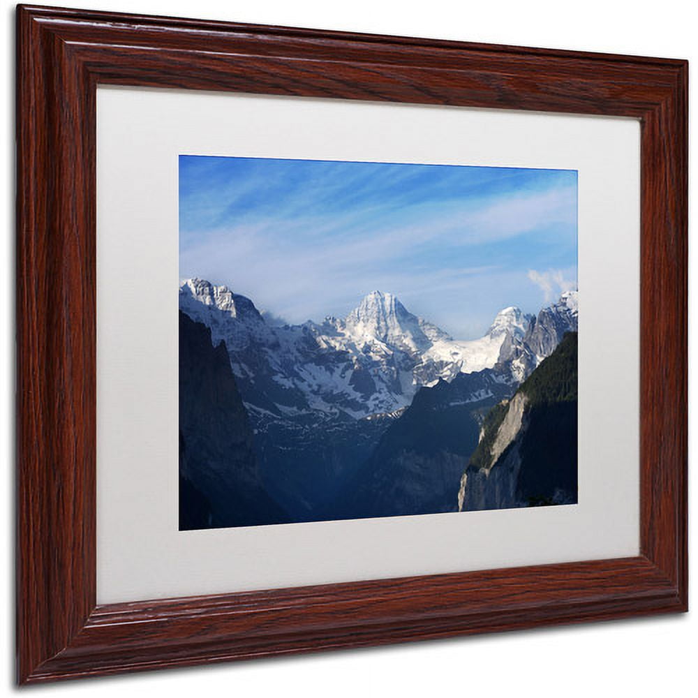 Trademark Fine Art "The Morning Comes Over the Swiss Alps" Canvas Art by Philippe Sainte-Laudy, White Matte, Wood Frame