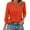Orange, variant on LIZUOJUNF Women Blouses Women's 3/4 Sleeve V-Neck Collared Tops Summer Business Casual Work Shirts 2025 Trendy Loose Fit Basic Tees Tunic Tops 2025 Dressy Dressy Casual Blouses