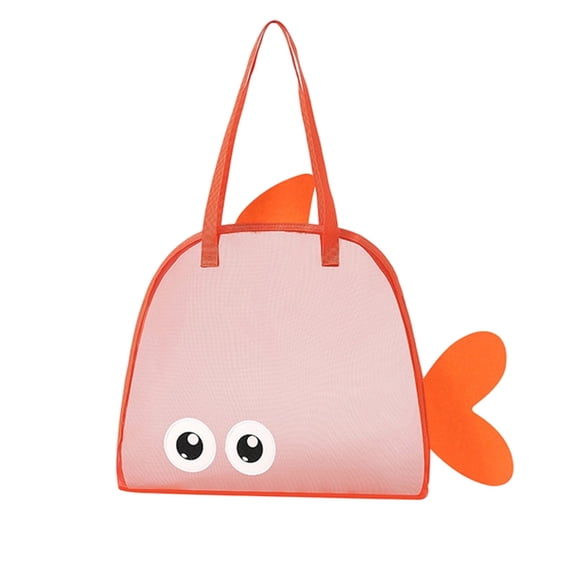 Large Capacity Fish Shape Mesh Beach Bag, Quick Dry Beach Tote, Swimming Gear & Towels, Multi-Color Foldable Beach Storage Bag for Outdoor Travel