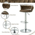 thumbnail image 3 of UIXE 360° Swivel Bar Stools Velvet Upholstered Adjustable Bar Chairs Set of 4 Silver Metal Barstool with Back & Footrest for Home and Kitchen, Coffee, 3 of 5