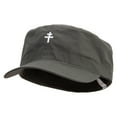 thumbnail image 2 of Patriarchal Cross Embroidered Big Size Fitted Cotton Ripstop Military Army Cap - Olive 7-1-4, 2 of 5