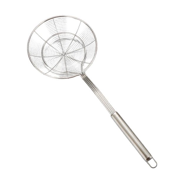 1 colador de aceite para freír de acero inoxidable, colador de malla para alimentos, colador de fideos, herramienta de cocina para el hogar, restaurante, patatas fritas (20 cm de diámetro)