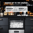 thumbnail image 3 of Auseo 100Lbs/24H Commercial Ice Maker,Built-in/Freestanding Ice Machine with 33 lbs Storage, Stainless Steel with Auto Clean for Home/Restaurant, 3 of 9