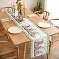 thumbnail image 3 of Table Runner 48 Inches Long for Kitchen Dining, Easter Dresser Scarf Farmhouse, Dining Table Decorations for Wedding/Parties, Funny Bunny Ear Gnomes Colorful Eggs Flowers Plaid 13 x 48 In, 3 of 8