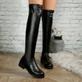 thumbnail image 2 of Black Black Over The Knee Boots With Round Toe And Chunky Heel For A Sleek And Stylish Cold Weather Look, 2 of 9
