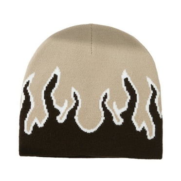 lanema Knit Flame Pattern Hat Outdoor Windproof Handmade Crochet Hat for Girls