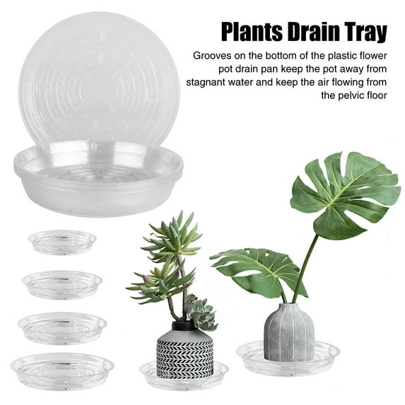 Travelwant 10Pcs Plant Saucers Clear Plant Saucers Flower Pot Tray Excellent for Indoor & Outdoor Plants