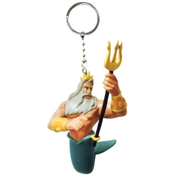 King Triton PVC Key Ring Keychain Figure Figurine Ornament Charm Little Mermaid