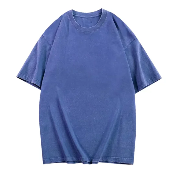 Cotton T-Shirts Oversized Men's Acid Washed Tshirt Half Short Sleeves Casual Loose Fit Streetwear Tops,Men's Retro Street Crew Neck Plain Tee