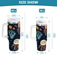 thumbnail image 6 of Yayeee 40oz Stainless Steel Tumbler with Straw and Handle Double-Wall Insulated Travel Water Bottle, Red Jellyfish, 6 of 8