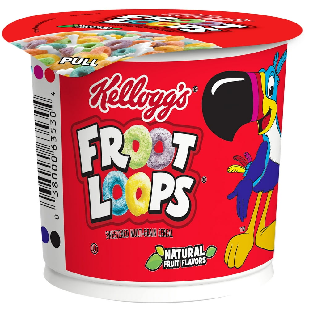 Kellogg's Froot Loops Breakfast Cereal Cup, Fruit Flavored, Breakfast