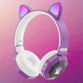 thumbnail image 3 of Auricures Inalámbricos para de Gato para Oreja, Peso Liviano Plegable, Control de , Auricures de Luz LED para Juegos de Computadora - púrpura Soledad Auriculares de juego, 3 of 7