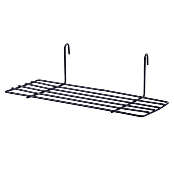 QUMONIN Black Hanging Wire Shelf for Grid Panel Storage Organizer, Metal Rack for Home and Office