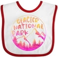 thumbnail image 3 of Inktastic Glacier National Park Montana Pink Mountains Boys or Girls Baby Bib, 3 of 4