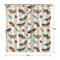 thumbnail image 5 of Butterfly and Dragonfly Orange Pattern Modern Waterproof Shower Curtain Set with 12 Hooks, Washable Decorative Bathroom Shower Curtain, 5 of 6