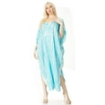 thumbnail image 5 of Sakkas Maitte Women's V neck Caftan Dress Cover-up Beach Print Kaftan Long Boho - 1031-Turq - Plus Size, 5 of 5