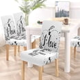 thumbnail image 4 of KXMDXA I Love You to The Moon and Back Valentine's Day Stretch Chair Cover Protector Seat Slipcover for Dining Room Hotel Wedding Party Set of 4, 4 of 5