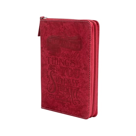 Many Women Do Noble Things, Proverbs 31, Zippered Journal, Red