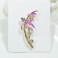 thumbnail image 3 of Broche de bambú de inspiración natural Broche de de imitación de cristal borgoña Sunnimix Broche, 3 of 8