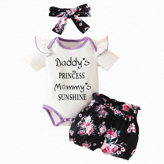 OYXSER Baby Girl Clothes 6 12 Months Romper Shorts Set Cute Bee with Headband Floral Summer Outfits, White 12-18M