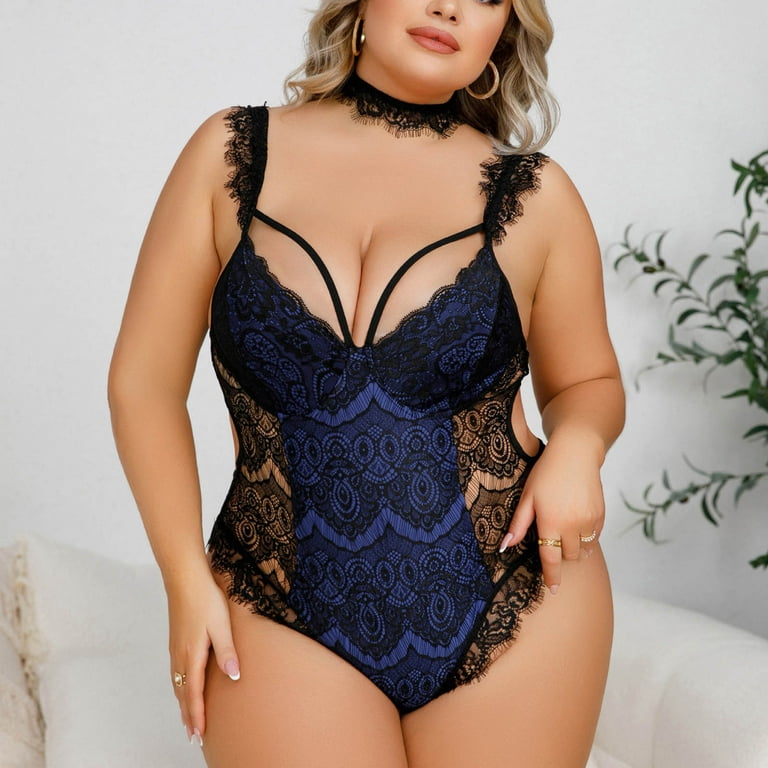 Leesechin Bodysuits for Women Clearance Sexy Plus Size Lingerie Lace Hollow Out Temptation Babydoll Sleepwear Bodysuit Playsuits Pajamas - Walmart.com