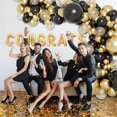 thumbnail image 4 of Kit de arco de globos de oro negro, Victse 133 piezas de globos de oro negro decoración de fiesta de cumpleaños, kit de guirnalda de globos metálicos con globos de confeti, 4 of 4