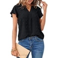 thumbnail image 4 of Jumpingount Gasa elegante - Para usar camisa Camisa corta elegante para mujer Top de verano - Y para cada ocasión Camisa corta elegante Prendas para la parte del cuerpo negro XXL, 4 of 6