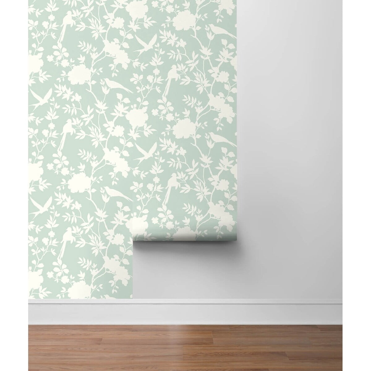 Luxe Haven Mono Toile Peel and Stick Wallpaper Seaglass