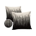 thumbnail image 2 of Outdoor Throw Pillow Cover Autumn Misty Mountain Forest Waterproof Cushion Covers 2 Pack Black Grey Tree Shadow on Linen Pillow Cases Home Decoration for Patio Garden Couch Sofa, 2 of 7