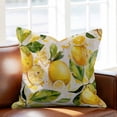 thumbnail image 2 of Summer Vintage Throw Pillow Cover Watercolor Yellow Lemon with Leaves Cotton Linen Cushion Cover Throw Pillow Case with Invisible Zipper for Couch Sofa Bed Chair Car 16x16 Inch, 2 of 14
