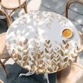 thumbnail image 2 of Eucalyptus Leaves Round Tablecloth, Fitted Table Cover with Elastic for 45"-54" Round Tables, Spring Plants Country Yellow Table Cloth Outdoor Indoor Dinning Party Waterproof Tablecloths, 2 of 7
