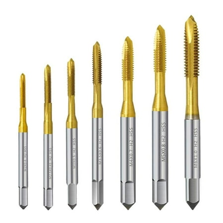 

M4-M5 M6-M8 M10 Tap Drill Bits Shank-Machine Hand Taps Titanium-Coated HSS Drilling Tap Bits Thread Screw Tools Drill Bit Sharpener Countersink Magnet