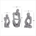 thumbnail image 3 of DecMode 6"W, 13"H Polystone Contemporary Sculptures, Gray, 3-Piece, 3 of 8