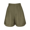 thumbnail image 6 of Shorts for Women 2026 Summer Elastic High Waist Wide Leg Dressy Casual Office Work Shorts with Pockets, 6 of 8