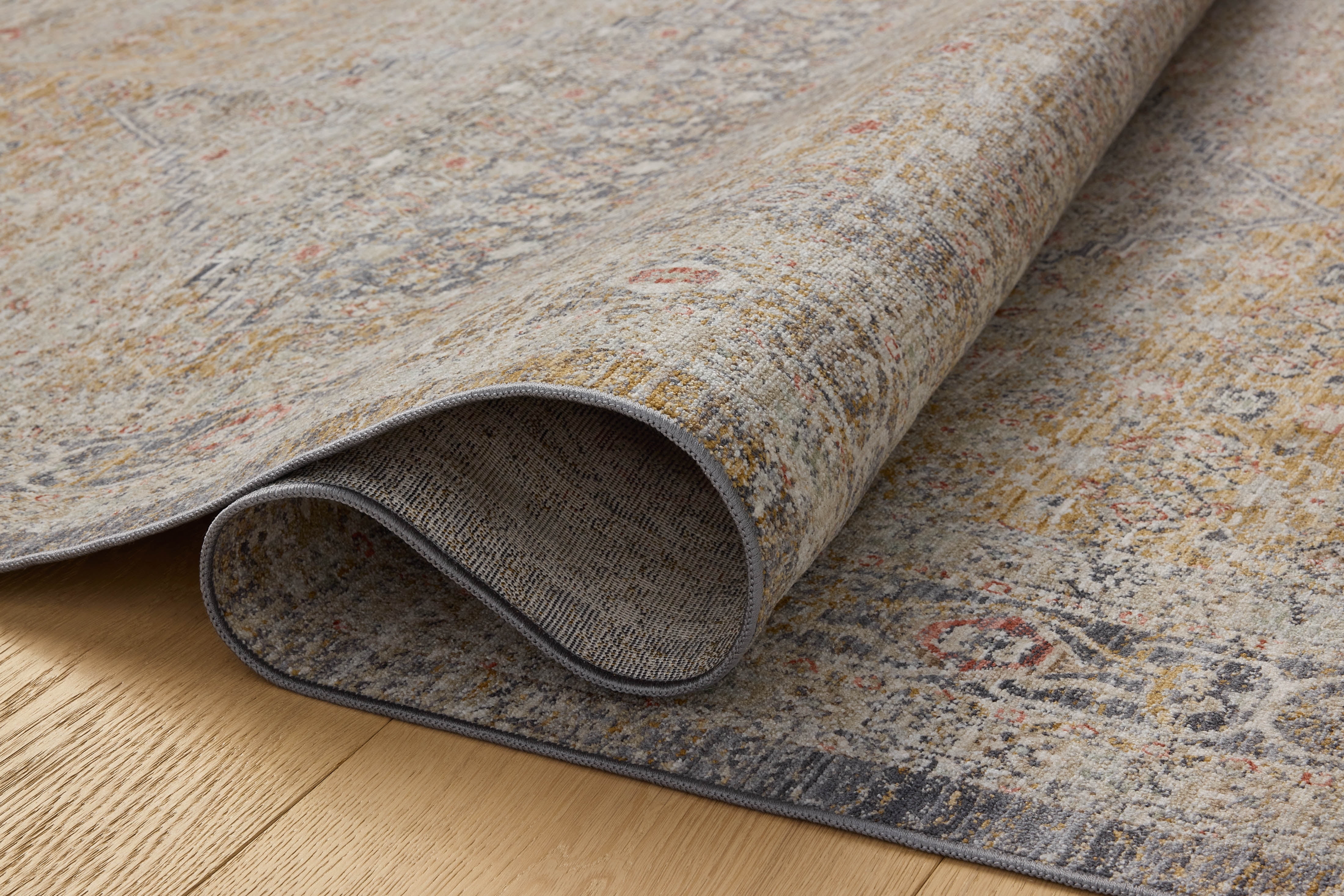 Chris Loves Julia x Loloi Ida Stone / Gold 18" x 18" Sample Rug