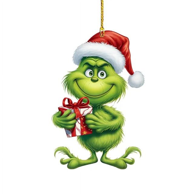 Horror Movie Theme Pendant 8cm Creative Xmas Flat Hanging Ornament Christmas Tree Pendant Craft Collection Xmas Party Tree Decor