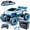 Blue, variant on 1/16 Remote Control Car for Kids Gift, All Terrain RC Cars with 7 LED Light and 2 Rechargeable Batteries, RC Monster Truck Toys