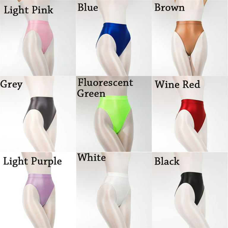 Ultra-thin Sexy Gloss Shiny Satin Shorts Women Panties Mens Underwear  Briefs Knickers BROWN XL